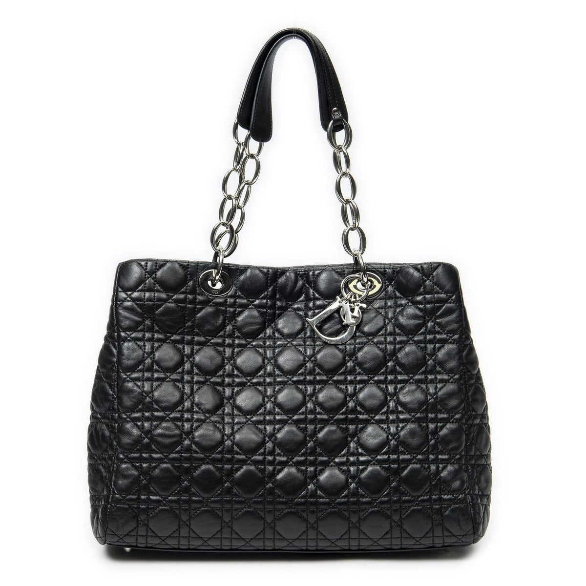 Dior Soft Shopping Tote Black Cannage Lambskin Leather