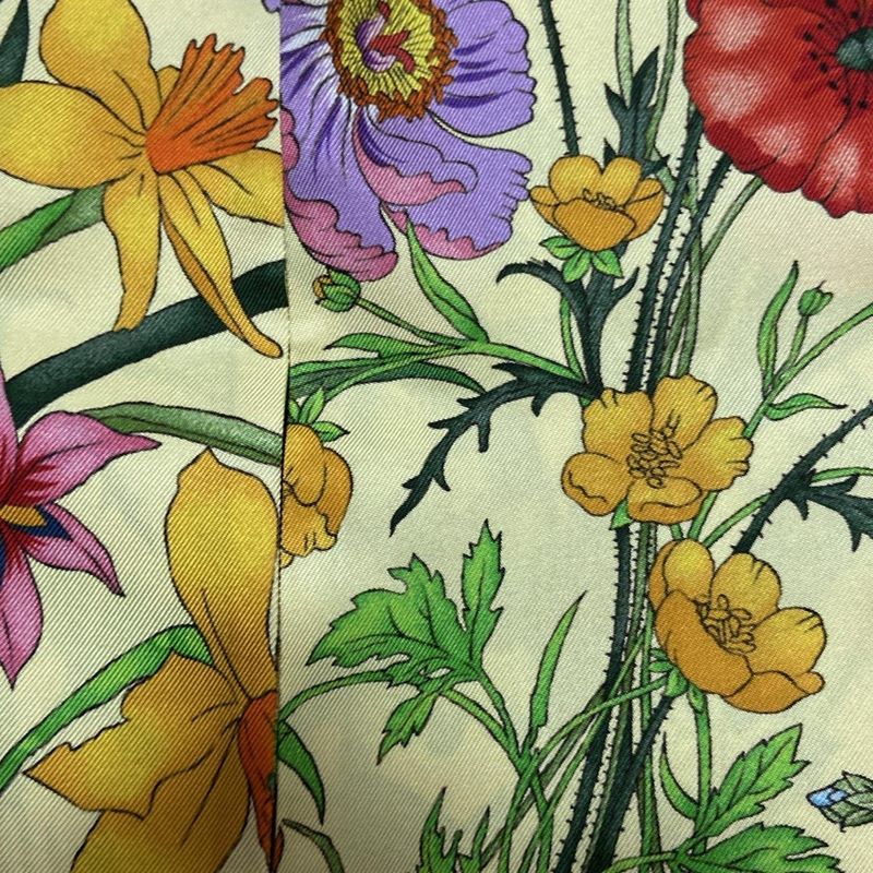 Gucci Scarf - Yellow X Green X Multi Ribbon Scarf / Flora / Neck Bow