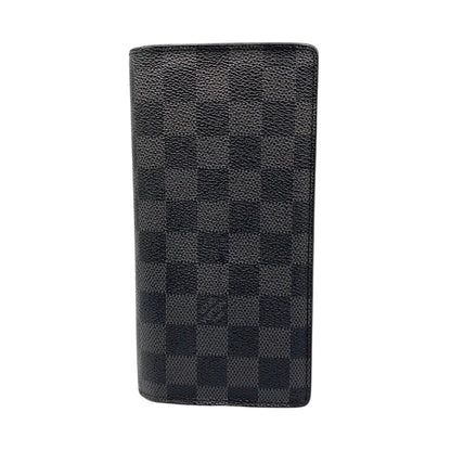 Louis Vuitton Portefeuille Brazza Damier Graphite Leather Black Bifold Wallet