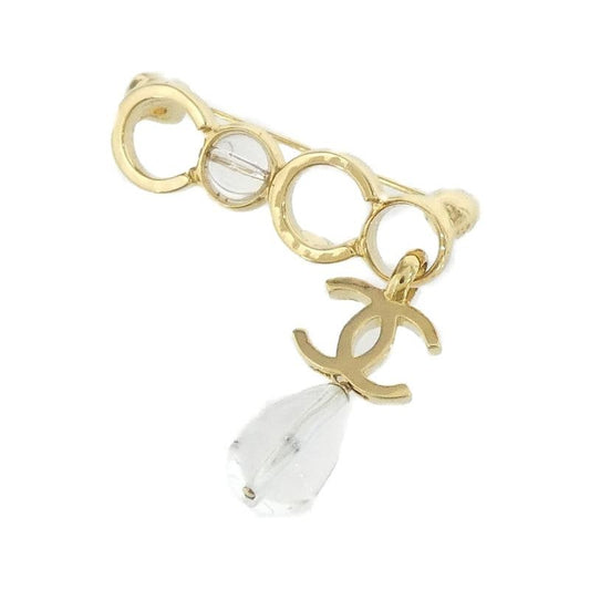 Chanel Gold-Toned Signature CC Clear Brooch