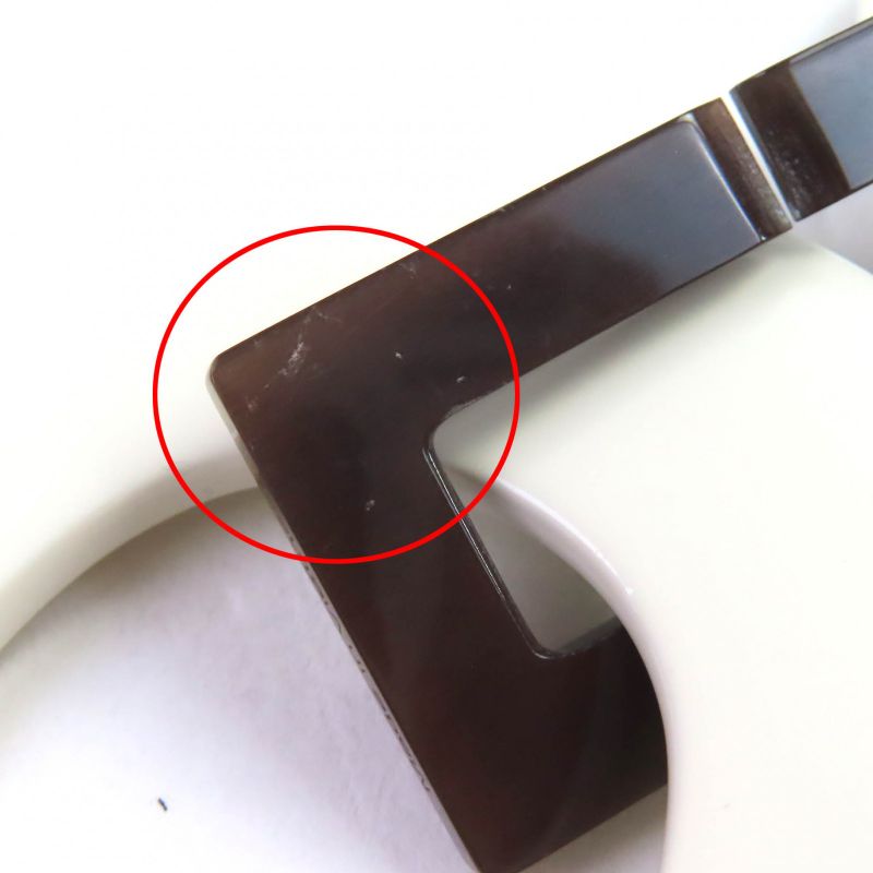 Hermes Cara Buffalo Horn Pendant Necklace Accessory White Dark Brown Ladies