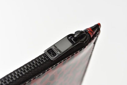 Unused Saint Laurent Paris Flap Pouch Clutch Bag Rouge Black