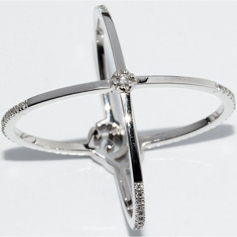 Gucci Rings 18K White Gold Diamond GG Running Xring Full — view 4