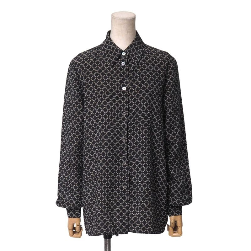 OLD Celine Old Celine Vintage Long Sleeve Shirt Size 36 Total Silk Logo Check