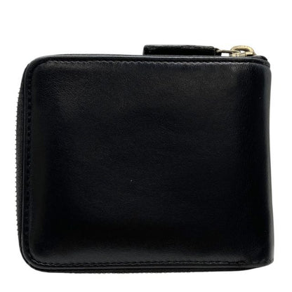 Saint Laurent Paris 505933 Fold Wallet Compact Wallet Round Zipper Leather