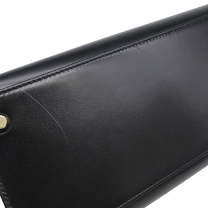 Hermes 2-Way Bag Kelly 28 Outer Stitch Box Calf Black Gold Hardware Black
