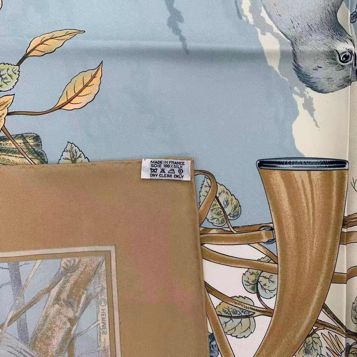 Hermes Scarf Silk Carre 90 Chasse Au Bois Forest Hunting Brown Box — view 10
