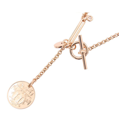 Hermes Ex-Libris PM Toggle Clasp 00 Pink Gold 18k Diamond Necklace