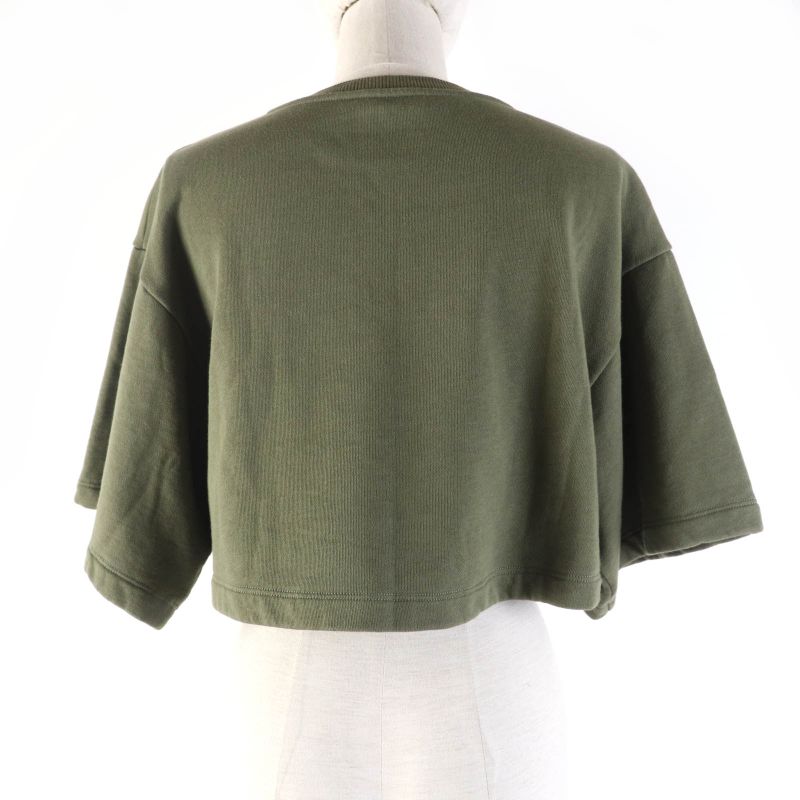 Celine 2y19a670q 100% Cotton Oversized Cropped T-shirt With Logo Sweatshirt