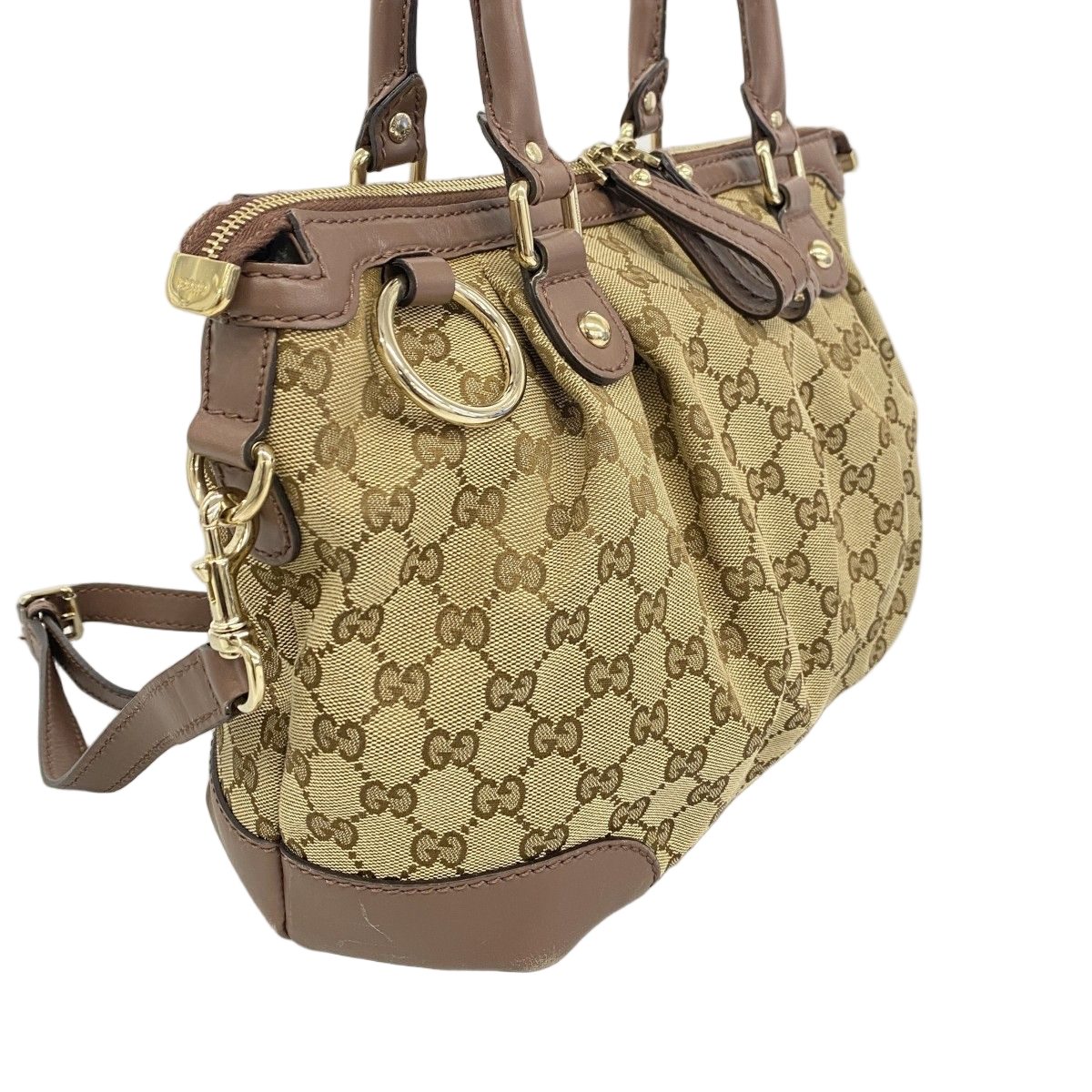 Gucci Handbag GG Canvas Beige Champagne Gold 2-Way — view 2