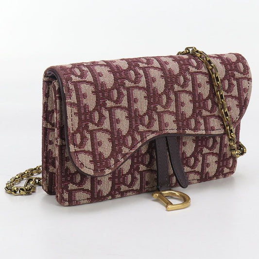 DIOR Chain Pouch Small Saddle S5614ctzq Crossbody Shoulder Bag Jacquard Women's
