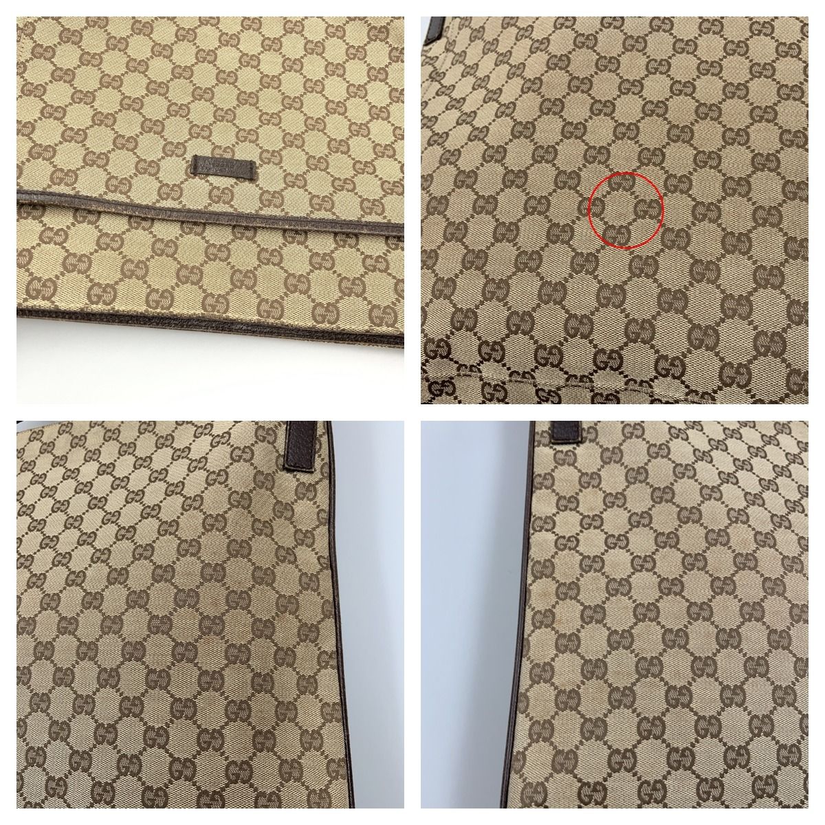 Gucci GG Canvas Shoulder Bag 122791 Beige