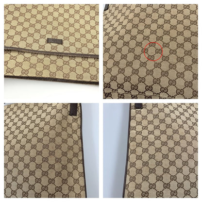 Gucci GG Canvas Shoulder Bag 122791 Beige