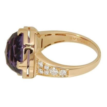 Bvlgari Bulgari Parentesi Cocktail Amethyst Diamond Ring 18K Pink Gold 750 Pink