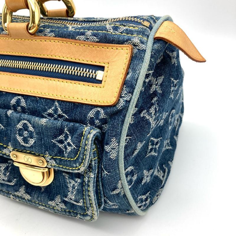 Louis Vuitton Neo Speedy Handbag Monogram Denim M95019 Blue Sp1025