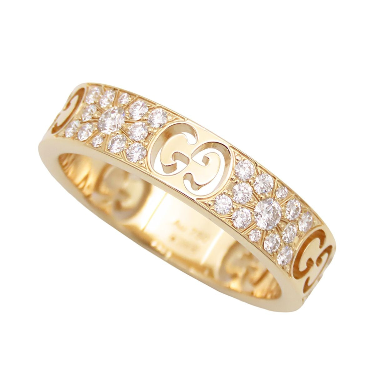 Gucci Icon Star Ring Yellow Gold 18K Diamond Pave