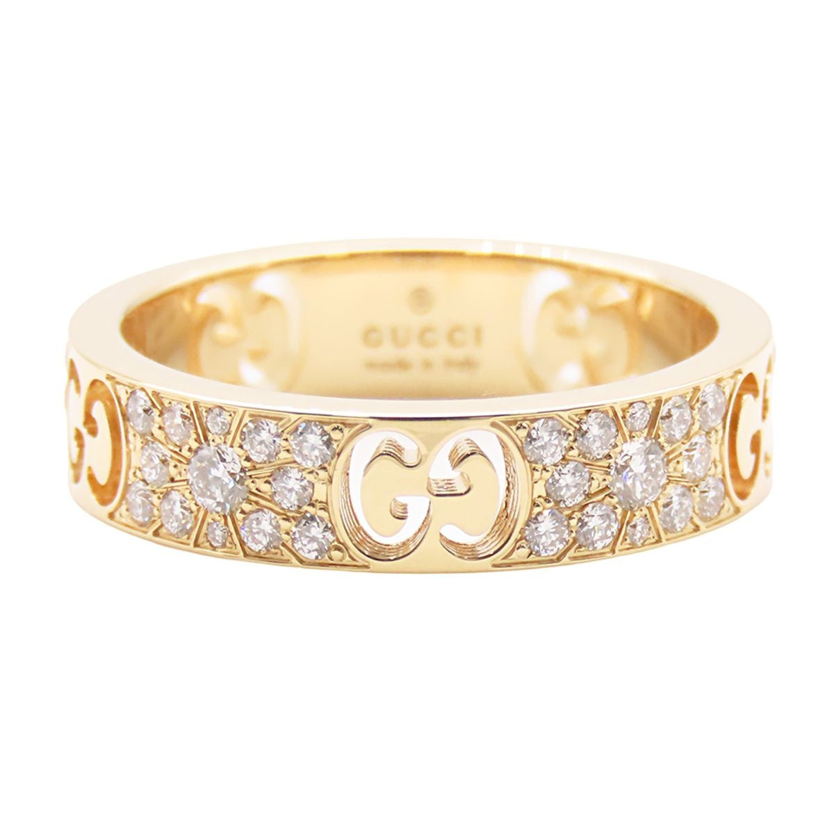 Gucci Icon Star Ring Yellow Gold 18K Diamond Pave — view 2