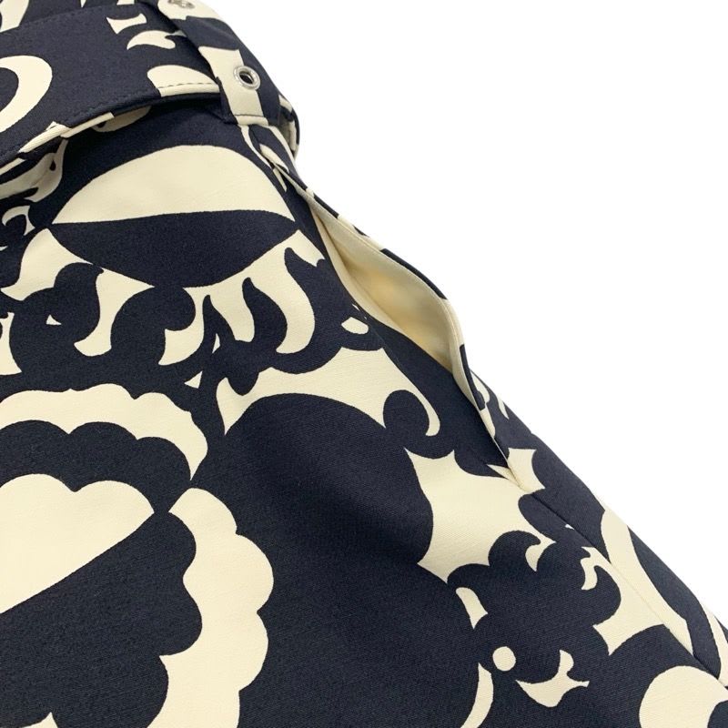 Louis Vuitton Dress Wool Ivory Black Monogram Flower Belt