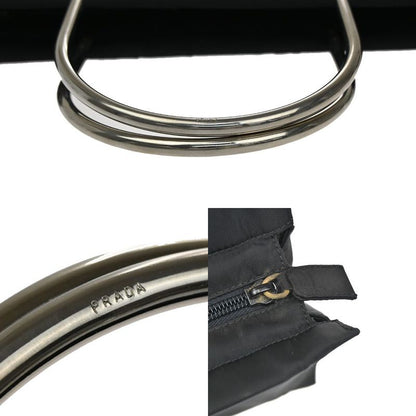 Prada Handbag Black Nylon Leather 80ka730