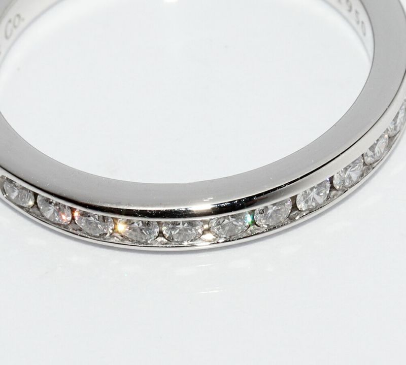 Tiffany & Co Ring Pt950 With 13p Diamonds Half Circle Channel Setting Band Ring