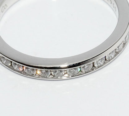 Tiffany & Co Ring Pt950 With 13p Diamonds Half Circle Channel Setting Band Ring
