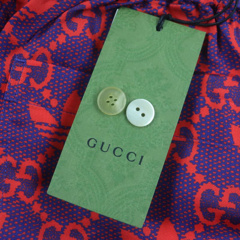  Gucci Adidas Gucci Adidas 691440 Micro GG 100% Silk Michele Period Button Fly