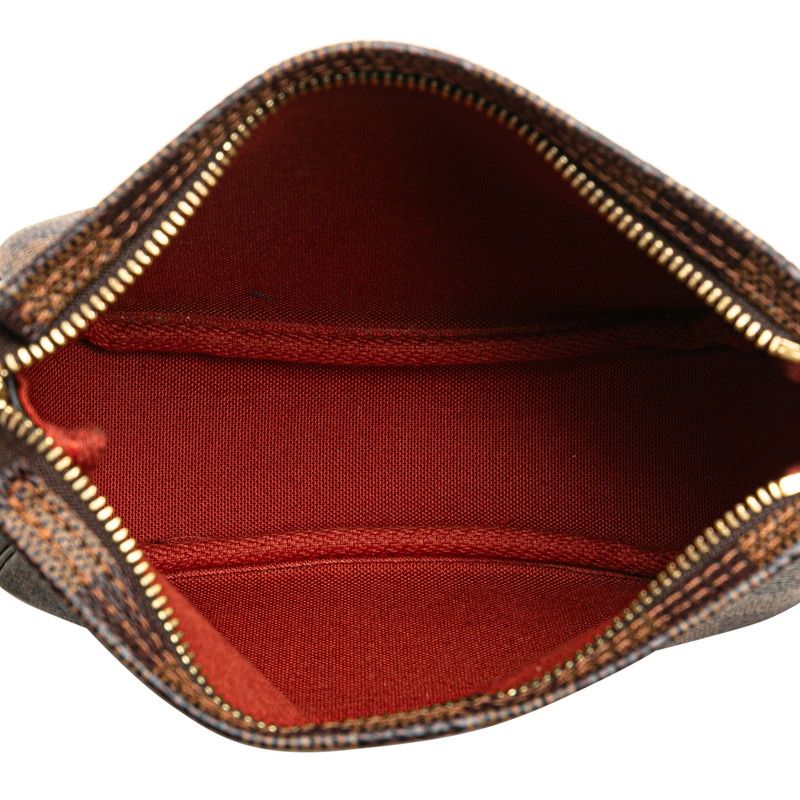 Louis Vuitton Damier Trousse Makeup Accessories Pouch Handbag N51982 Brown PVC