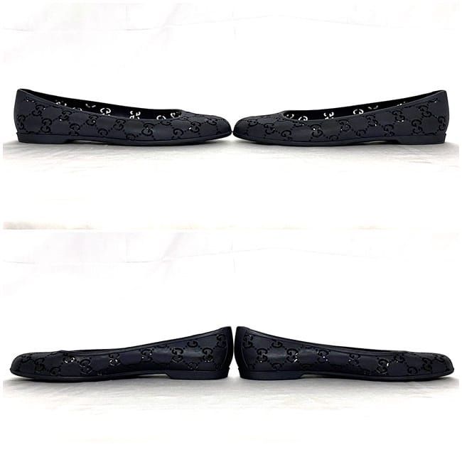 Gucci Flat Shoes Navy Cima Excellent Condition 24.0cm (9.45in) Rubber Preowned