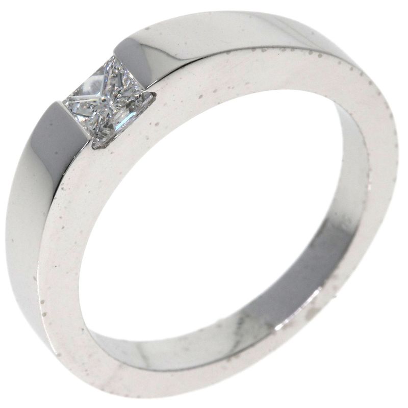 Cartier Tank Diamond #50 Ring 18K White Gold Ladies