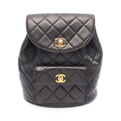 Chanel Rucksack Sac Backpack Quilted Black Lambskin