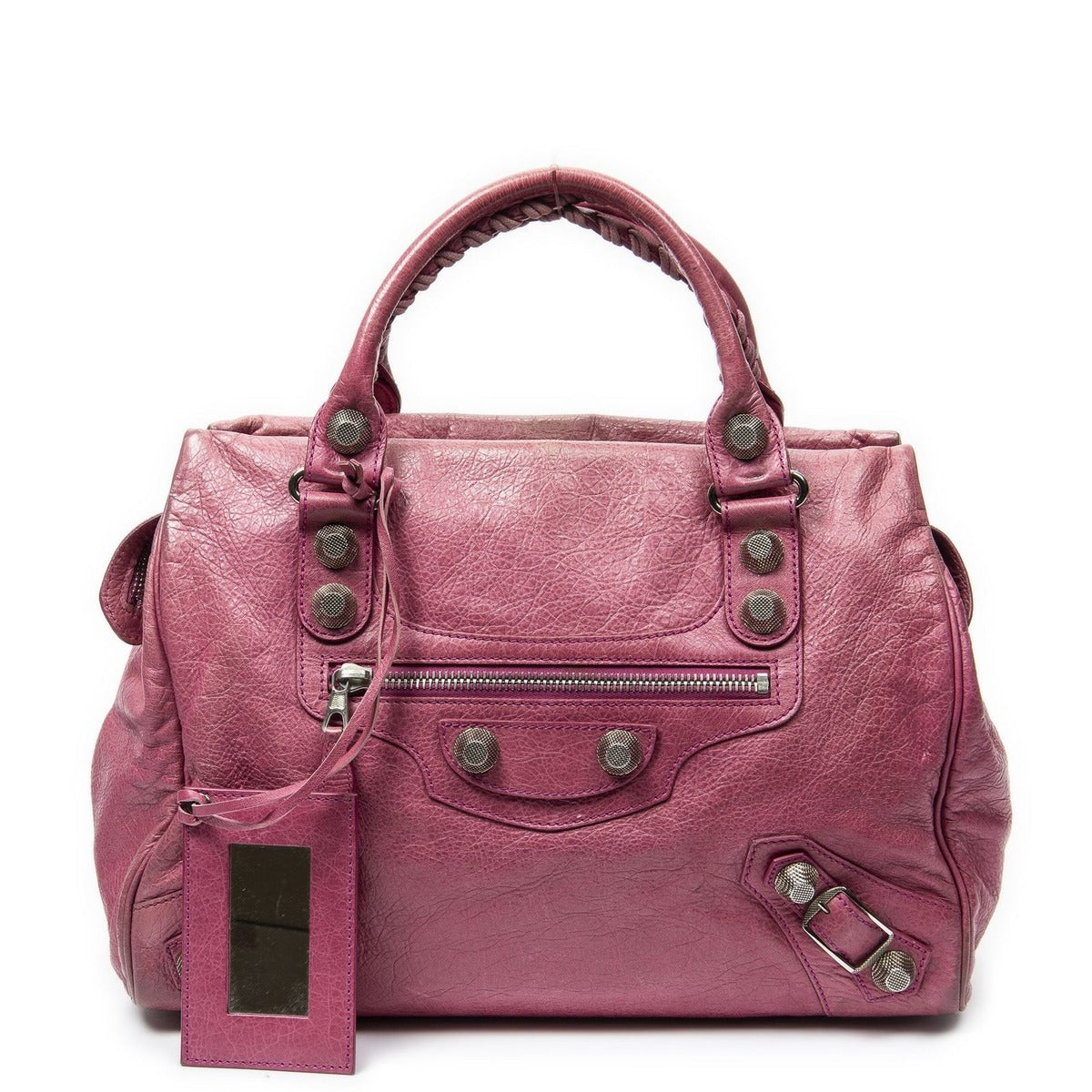 Balenciaga Giant 21 Mid Day Pink Damage Leather Shoulder Bag