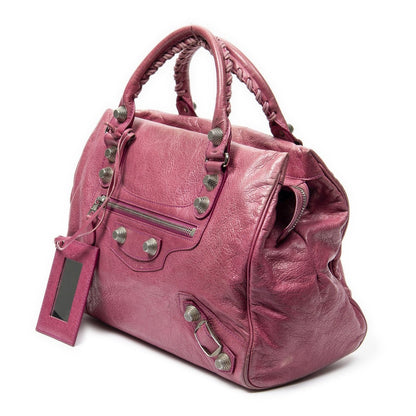 Balenciaga Giant 21 Mid Day Pink Damage Leather Shoulder Bag — view 2