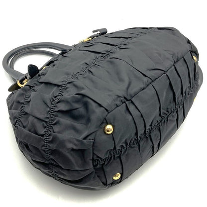 Prada Handbag Tote Shoulder Bag 2way Nylon Black Women