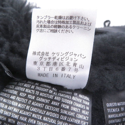 Gucci Sheep Fur Cowhide Toggle Button Double Breasted Shearling Jacket Leather — view 9