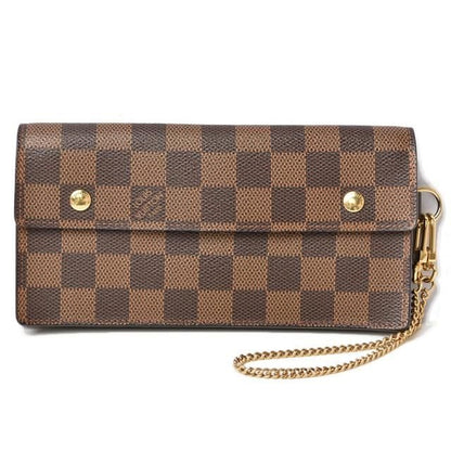 Louis Vuitton Chain Wallet Long Portefeuille Accordeion Damier