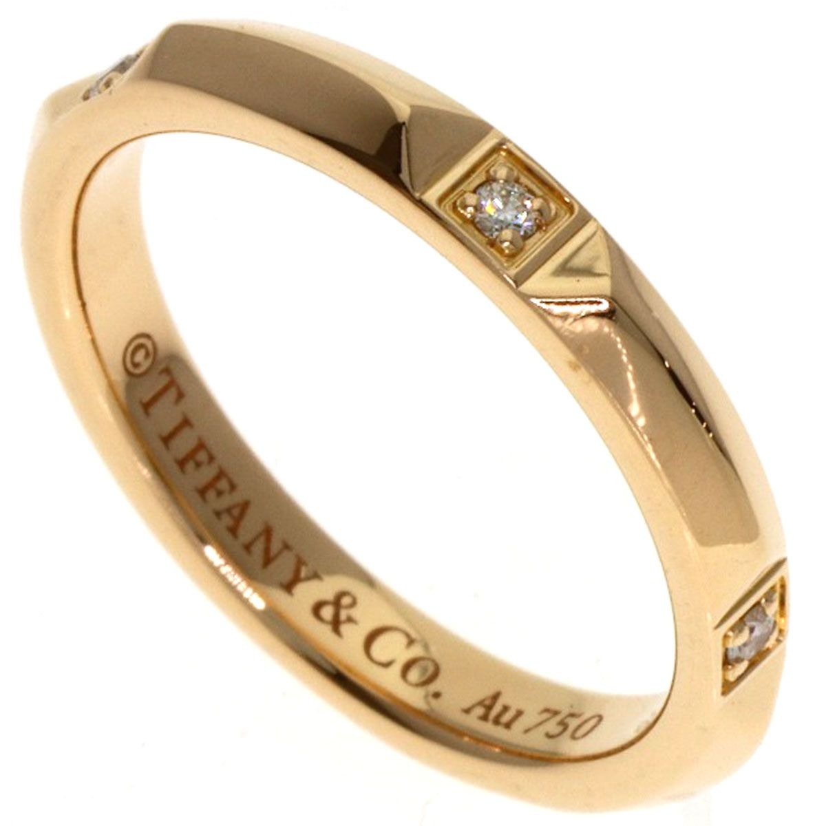 Tiffany & Co True Band Ring Diamond 18k Pink Gold