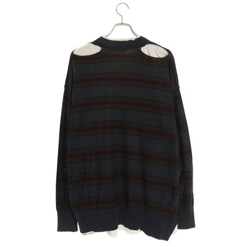 Balenciaga 25 AW T3401 Layered Border Sweatshirt Knit — view 2