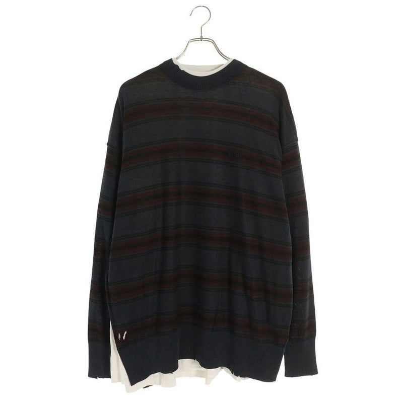 Balenciaga 25 AW T3401 Layered Border Sweatshirt Knit