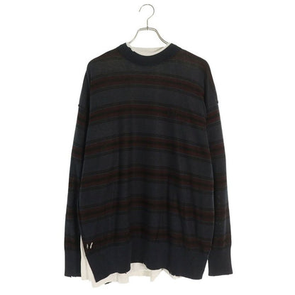 Balenciaga 25 AW T3401 Layered Border Sweatshirt Knit