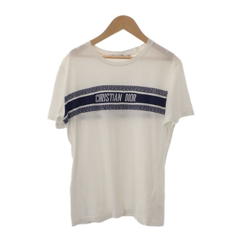 Christian Dior Logo Size S 143 T04 A4043 x0200 Short Sleeve T-Shirt Cotton White