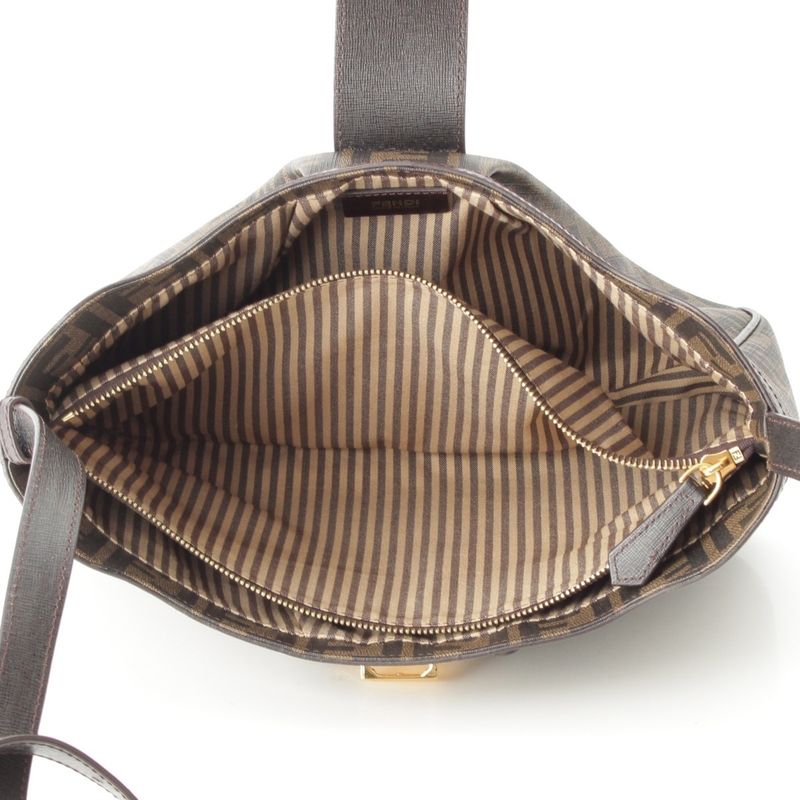 Fendi Zucca FF Logo Shoulder Bag 8bt209 Brown