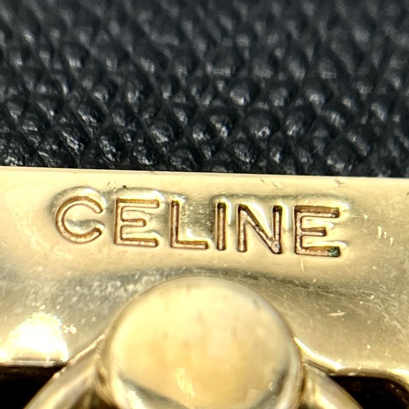 Celine Handbag Leather Gold Hardware Leather Gold Hardware Mini Old Black