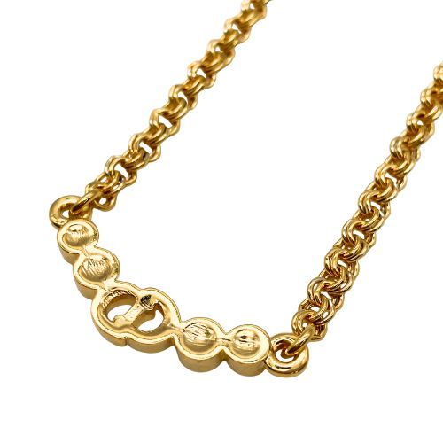 Christian DIOR Necklace Plated Metal Plated Metal CD Logo Stone Gold