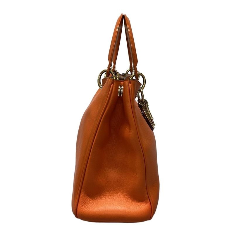Dior/christian Dior Tote Bag Diorissimo Orange Leather