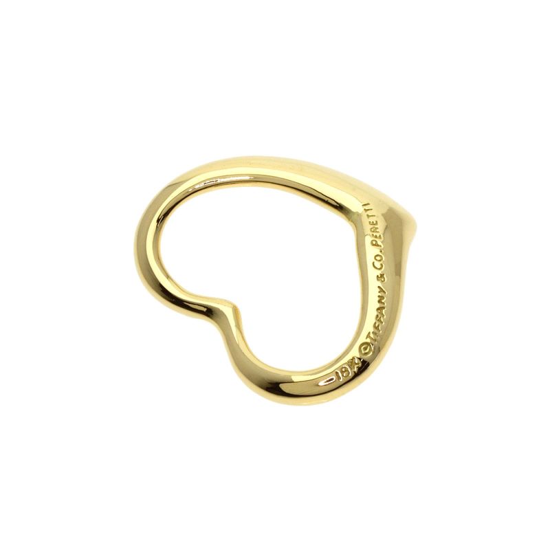 Tiffany & Co Open Heart TOP Pendant Top 18K Yellow Gold Ladies