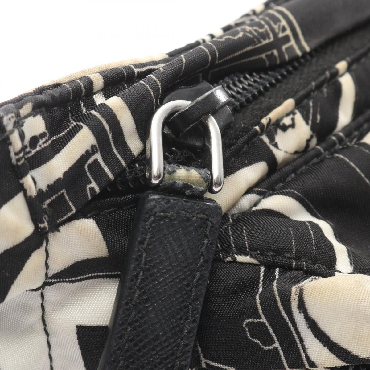 Prada Waist Bag Tessuto Comics Black Nylon Saffiano Leather — view 5