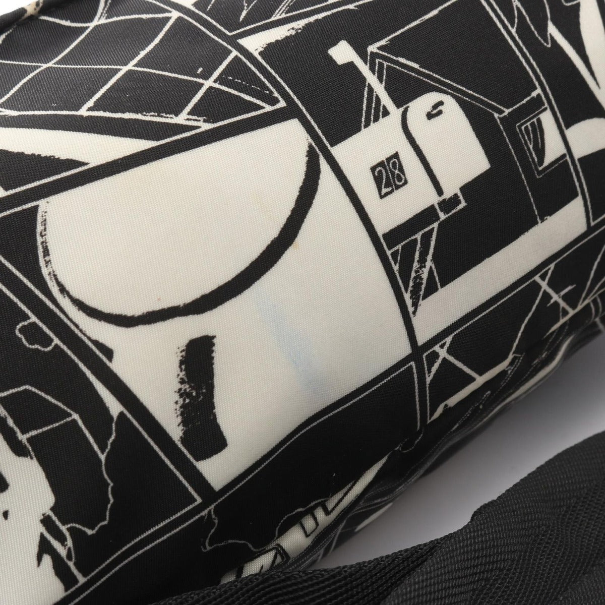 Prada Waist Bag Tessuto Comics Black Nylon Saffiano Leather — view 8