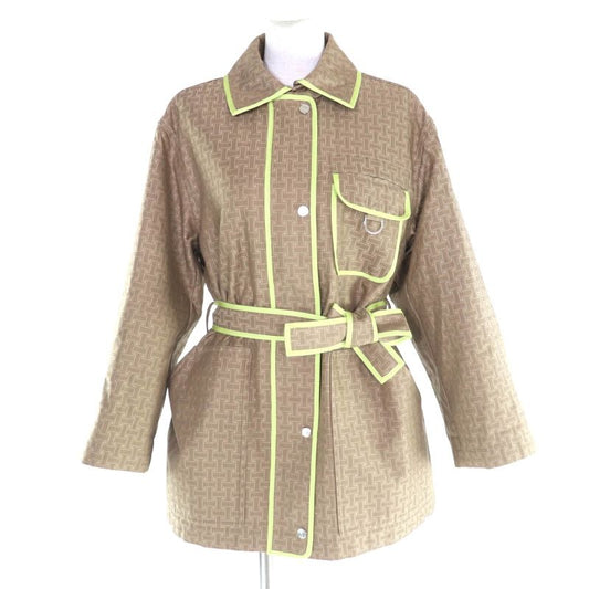 Hermes 22 AW 2 H0117 dp Cashmere Blend Liner And Belt H Mosaic Safari