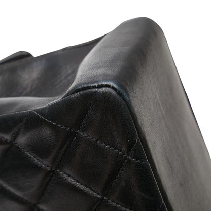 Chanel Matelasse Coco Mark Handbag Top Handle Black Lambskin Women Chanel