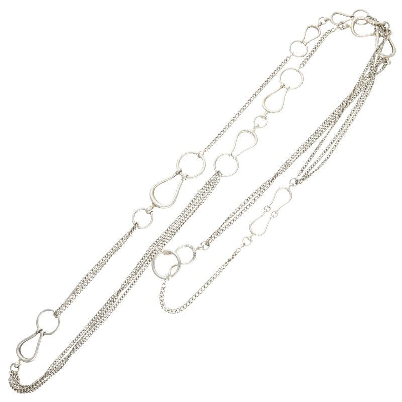 Hermes Horsebit Silver Necklace Men's